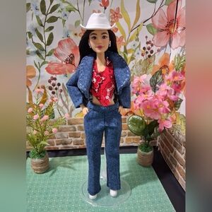 11.5 Inch Doll Denim Jacket, Jeans And Top